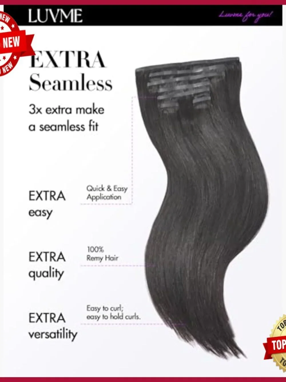 18 Inch Human Hair Clip In Extensions, 110g Straight Seamless Volume